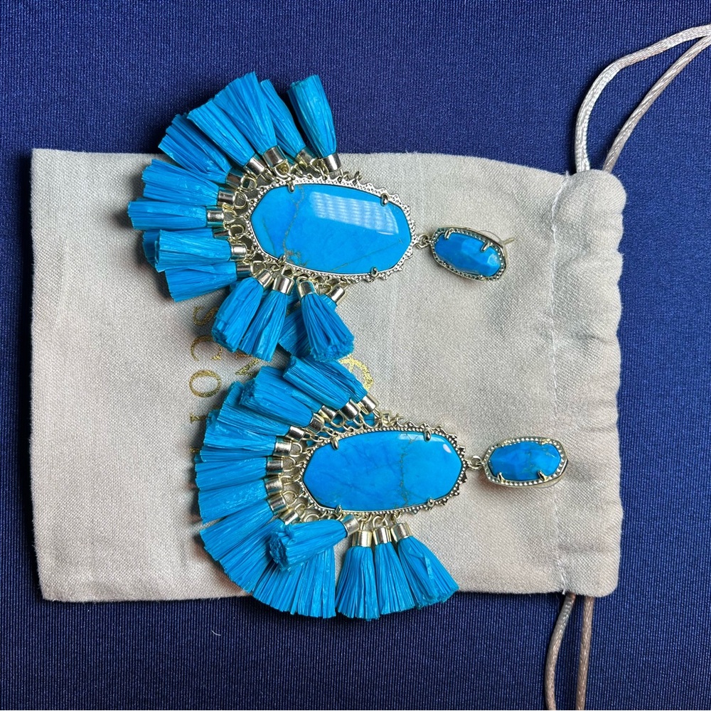 Kendra Scott Blue Statement Earrings